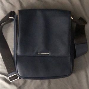 Navy leather crossbody bag